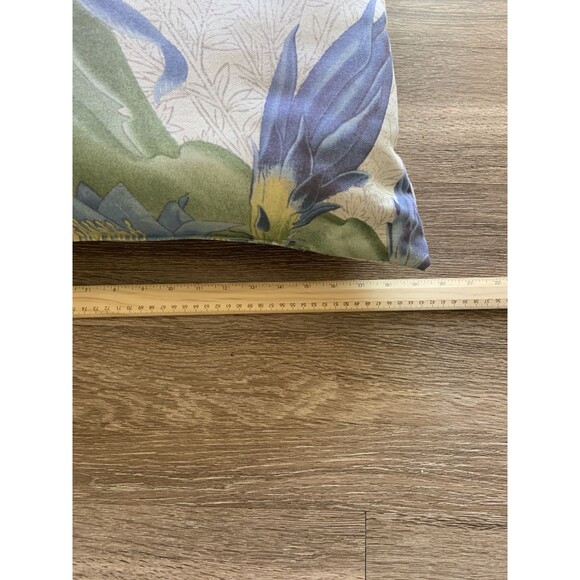 Pottery Barn Blue Blossom Botanical Flower Floral Pillow 18" X 18” Cottage Farm - Picture 2 of 5